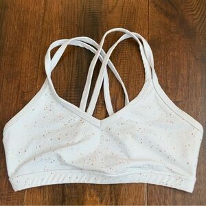 Beyond Yoga White Strappy Sports Bra